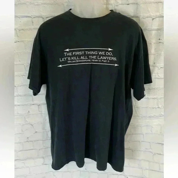 William Shakespeare black T-shirt “first thing we do” quote size XL Gildan top - Picture 3 of 14